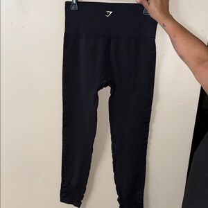 Gymshark Black Seamless High-Waist Leggings with Subtle Texture